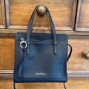 Salvatore Ferragamo Textured Black Tote